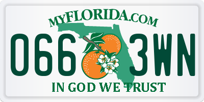 FL license plate 0663WN
