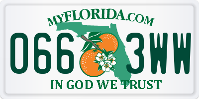 FL license plate 0663WW