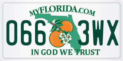 FL license plate 0663WX