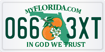 FL license plate 0663XT