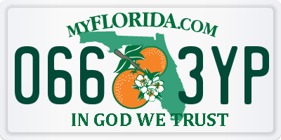 FL license plate 0663YP