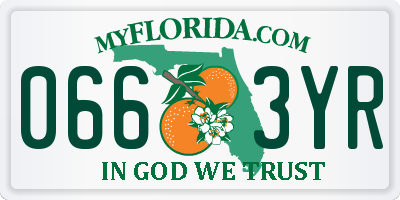 FL license plate 0663YR
