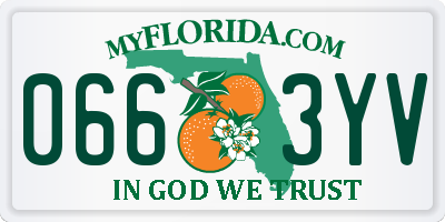 FL license plate 0663YV