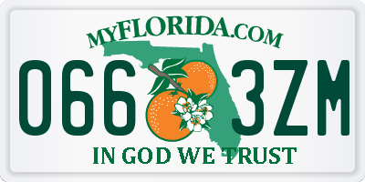 FL license plate 0663ZM