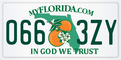 FL license plate 0663ZY