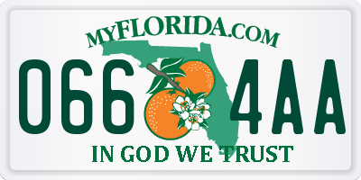 FL license plate 0664AA