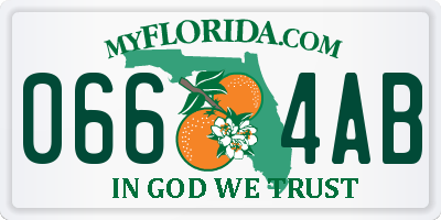 FL license plate 0664AB