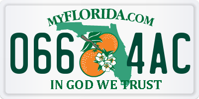 FL license plate 0664AC