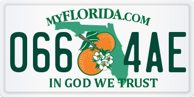 FL license plate 0664AE