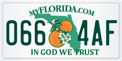 FL license plate 0664AF