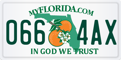 FL license plate 0664AX