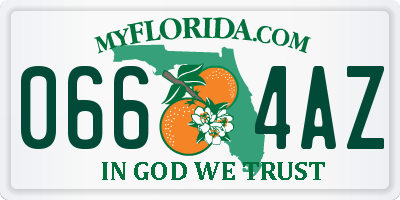 FL license plate 0664AZ