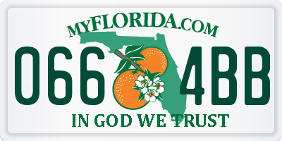 FL license plate 0664BB