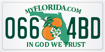 FL license plate 0664BD