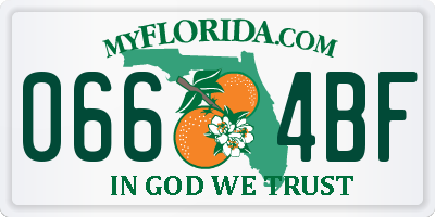 FL license plate 0664BF
