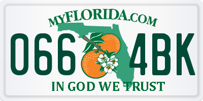 FL license plate 0664BK