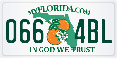 FL license plate 0664BL