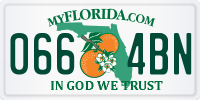 FL license plate 0664BN