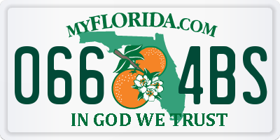 FL license plate 0664BS