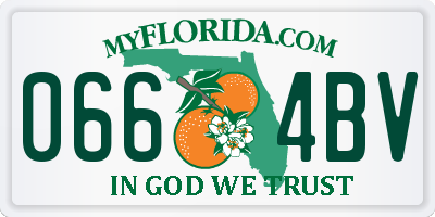 FL license plate 0664BV