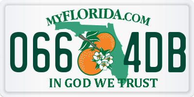 FL license plate 0664DB