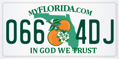 FL license plate 0664DJ