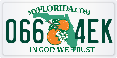 FL license plate 0664EK