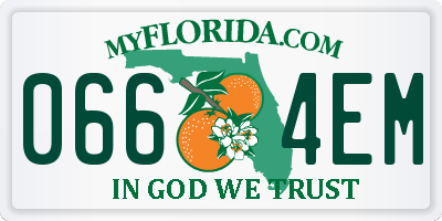 FL license plate 0664EM