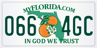 FL license plate 0664GC
