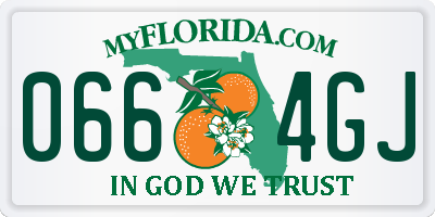 FL license plate 0664GJ