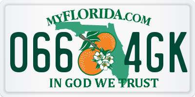 FL license plate 0664GK
