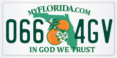 FL license plate 0664GV
