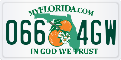 FL license plate 0664GW