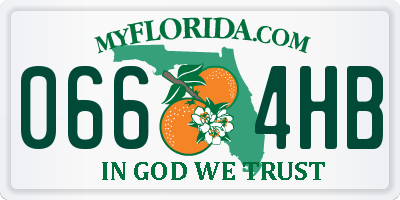 FL license plate 0664HB