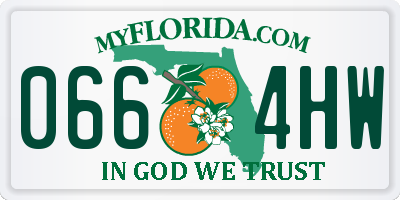 FL license plate 0664HW