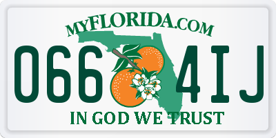 FL license plate 0664IJ