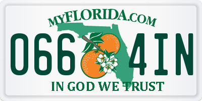 FL license plate 0664IN