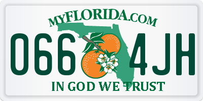 FL license plate 0664JH