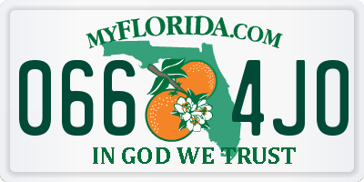 FL license plate 0664JO