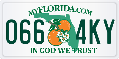 FL license plate 0664KY