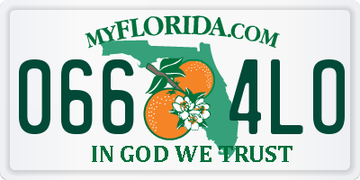 FL license plate 0664LO
