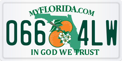 FL license plate 0664LW