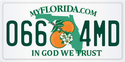 FL license plate 0664MD