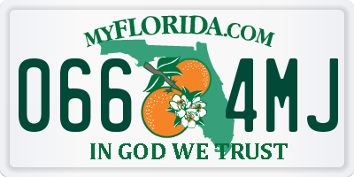 FL license plate 0664MJ