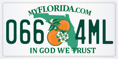 FL license plate 0664ML