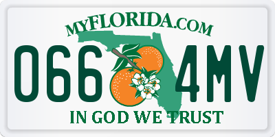 FL license plate 0664MV