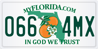 FL license plate 0664MX