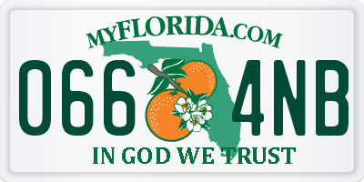FL license plate 0664NB
