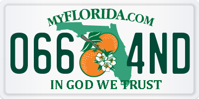 FL license plate 0664ND