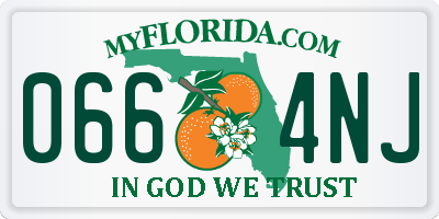 FL license plate 0664NJ